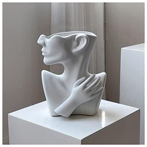 【並行輸入品】KatoonX Ceramic Head Face Flower Vase for Statue Home Decoration_1