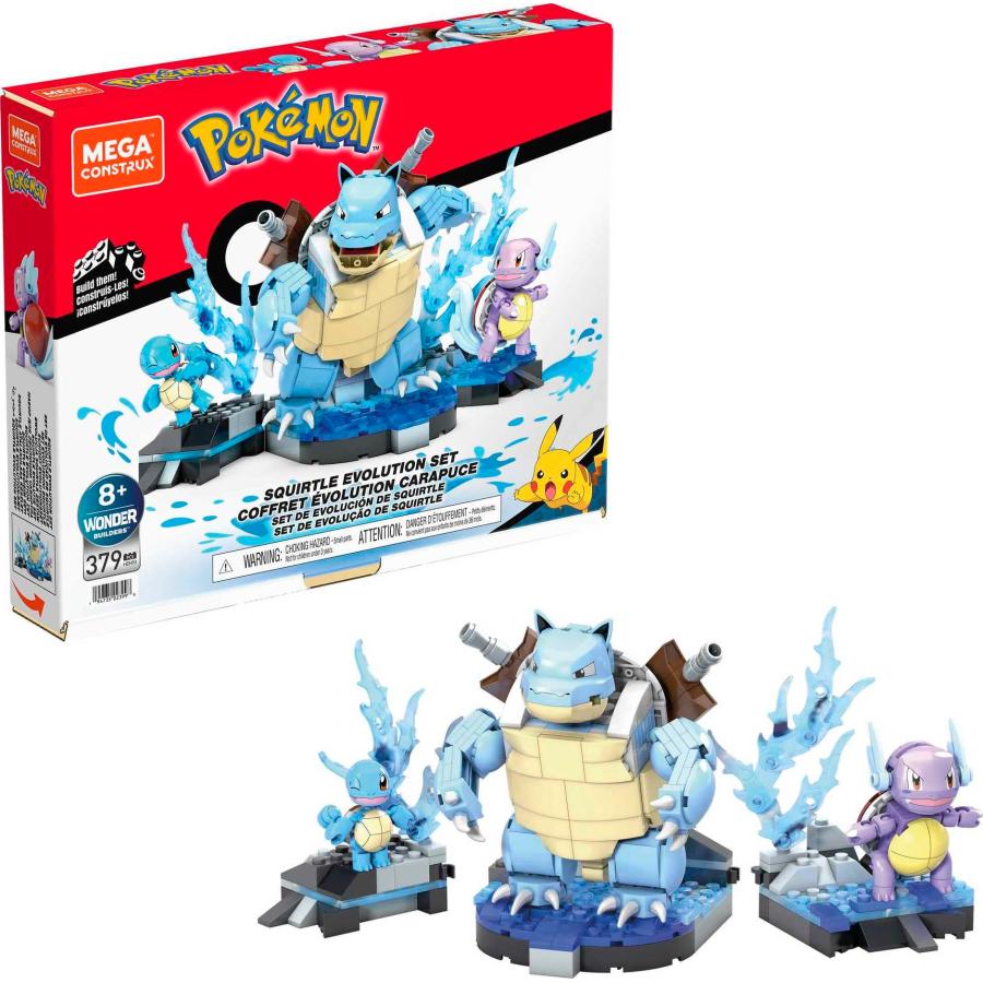 【並行輸入品】MEGA Pok〓mon Squirtle Evolution Building Set with 379 Bricks andの画像