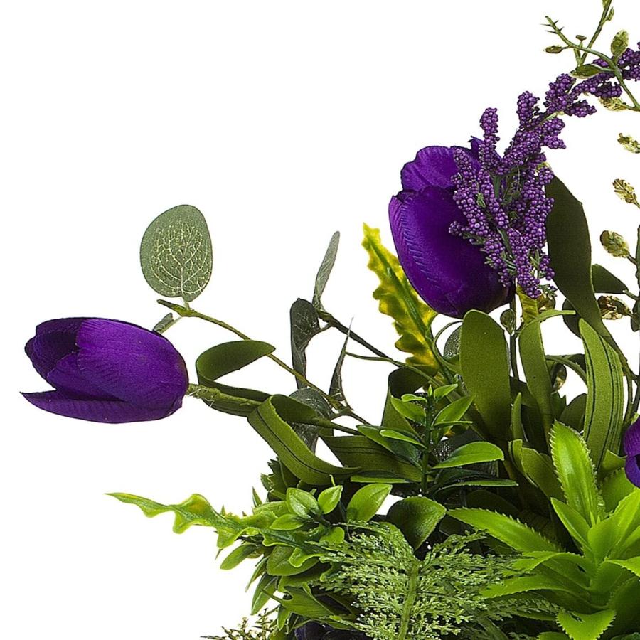 【並行輸入品】ENOVA HOME Silk Tulip Artificial Flower and Mixed Greenery in Cl_6