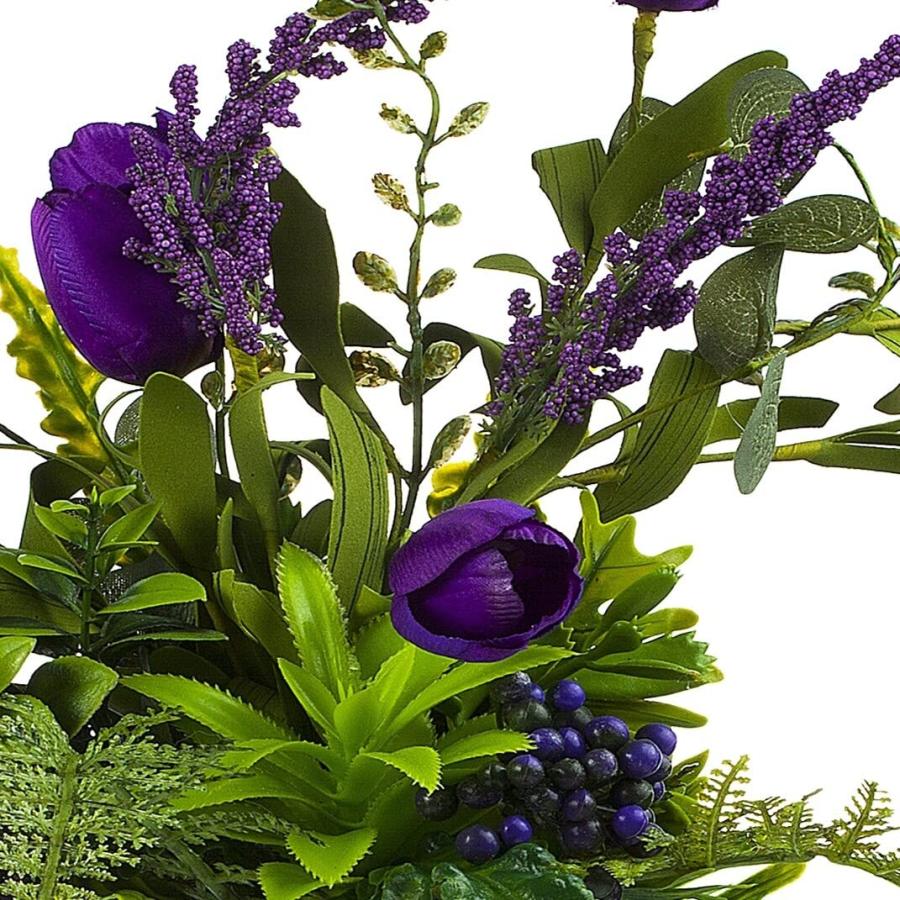 【並行輸入品】ENOVA HOME Silk Tulip Artificial Flower and Mixed Greenery in Cl_9