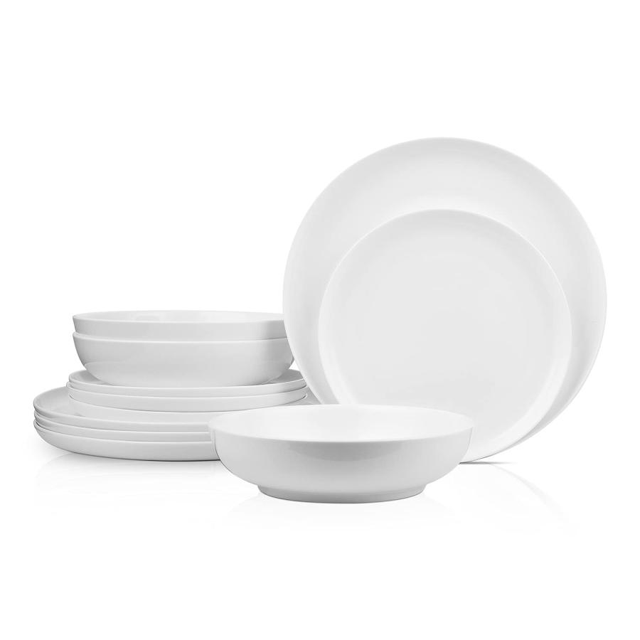 【並行輸入品】Stone Lain Gabrielle Bone China 食器セット 12点 4人用 ソリッドホワイト Stone Lainの画像
