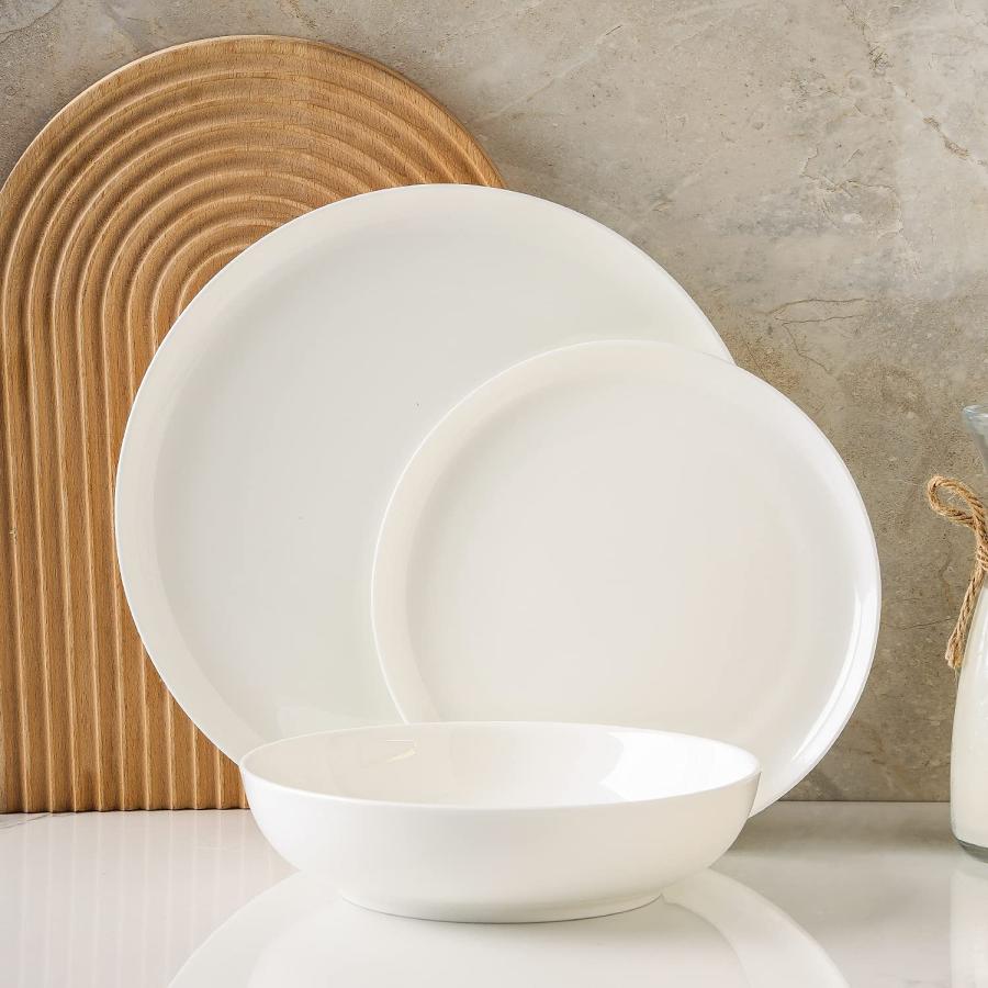 【並行輸入品】Stone Lain Gabrielle Bone China 食器セット 12点 4人用 ソリッドホワイト Stone Lainの画像