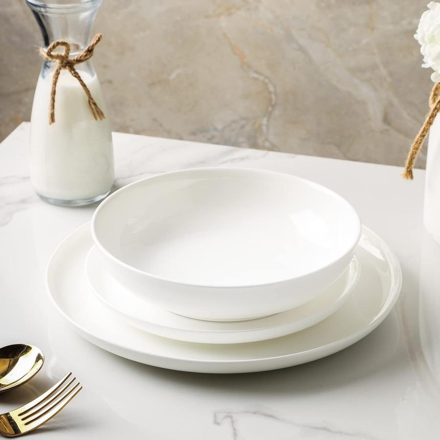 【並行輸入品】Stone Lain Gabrielle Bone China 食器セット 12点 4人用 ソリッドホワイト Stone Lainの画像
