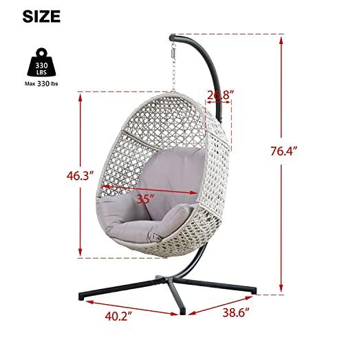 並行輸入品】PRIVATE GARDEN 大型ハンギングエッグチェア スタンド付き