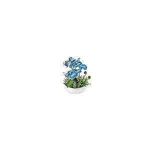 【並行輸入品】Briful Orchids 造花 14インチ ブルー胡蝶蘭 フラワーアレンジメント 花瓶付き フェイクオーキッド ホームバスルー_2