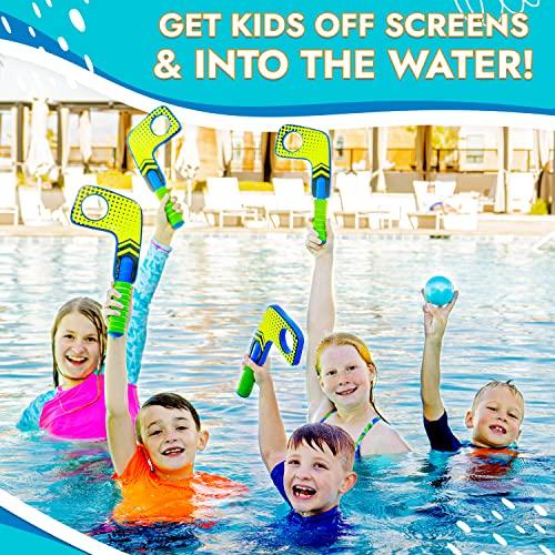 【並行輸入品】ミニホッケースティック ウォーターゲーム 子供用膝ホッケーセット プールおもちゃ ミニスティック2本&ストリートホッケーボール2個 |  | 03