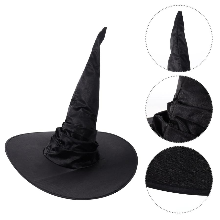 【並行輸入品】Halloween Witch Hats Black Witch Caps Wizard Hat for Haunted Hou_3