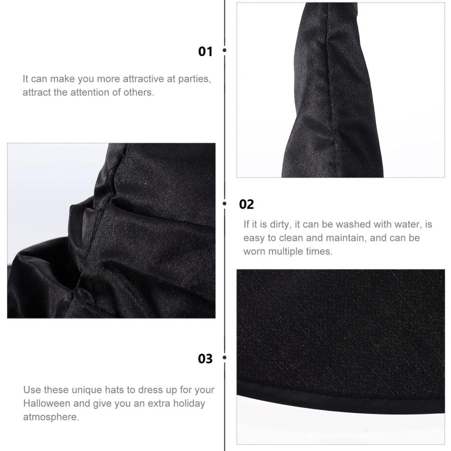 【並行輸入品】Halloween Witch Hats Black Witch Caps Wizard Hat for Haunted Hou_6