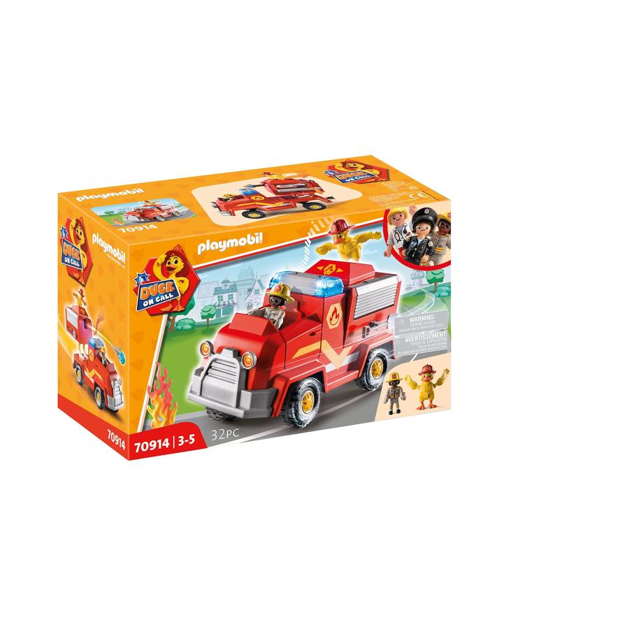 PLAYMOBIL Duck On Call Fire Truck Toy With Figures - Weight-Shift Steering & Water Cannon 6 thumbnail image