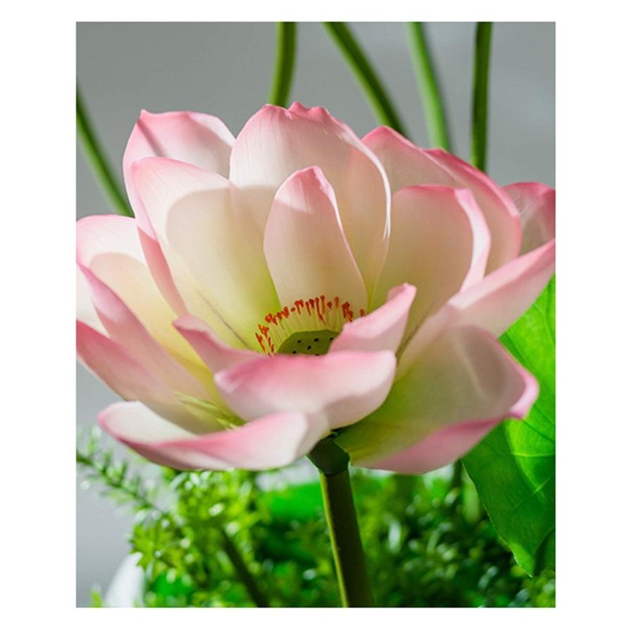 【並行輸入品】Artificial Flower in Pot Artificial Flowers with Vase Lotus Fakeの画像