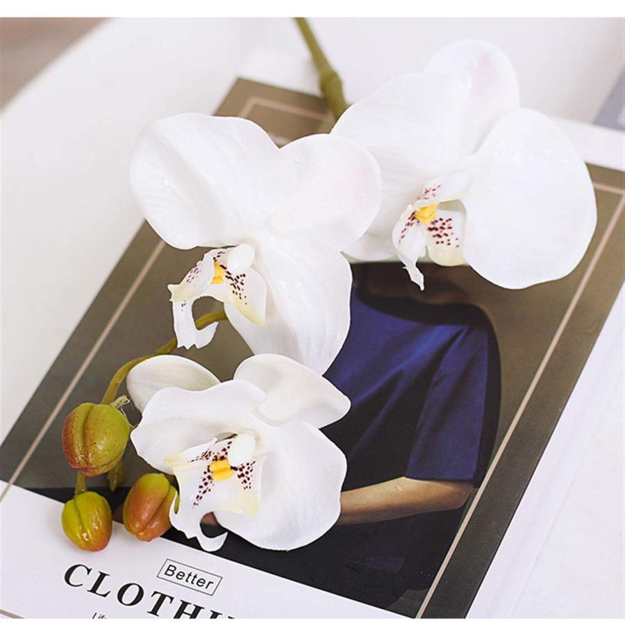 【並行輸入品】Artificial Flower in Pot Faux Phalaenopsis Flower Arrangement， A_9