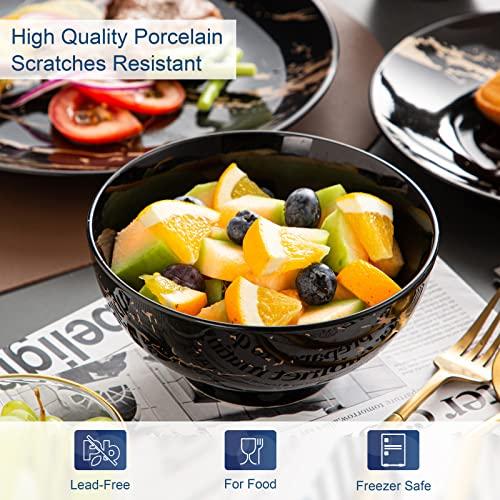 【並行輸入品】LOVECASA Black Dish Set for 8, 32 Piece Porcelain Dinnerware Set_7