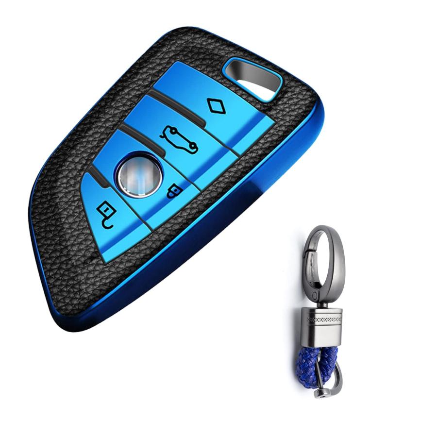 【並行輸入品】x xotic tech シルバー TPU グレイニー レザーテクスチャ キーフォブ シェル カバーケース BMW 2 3 5 7
