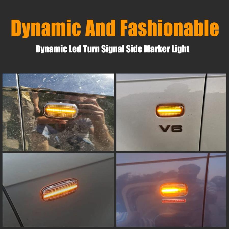 【並行輸入品】rrx 2個 ダイナミックシーケンシャル点滅LEDウィンカーサイドマーカーライトウィンカー交換用 アウディ(A8 4D A6 4B_2