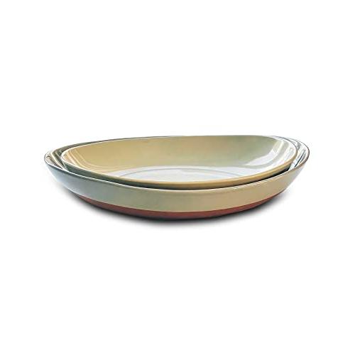 【並行輸入品】Mora Ceramic Large Serving Bowls  Set of 2 Oval Platters for Ente_1