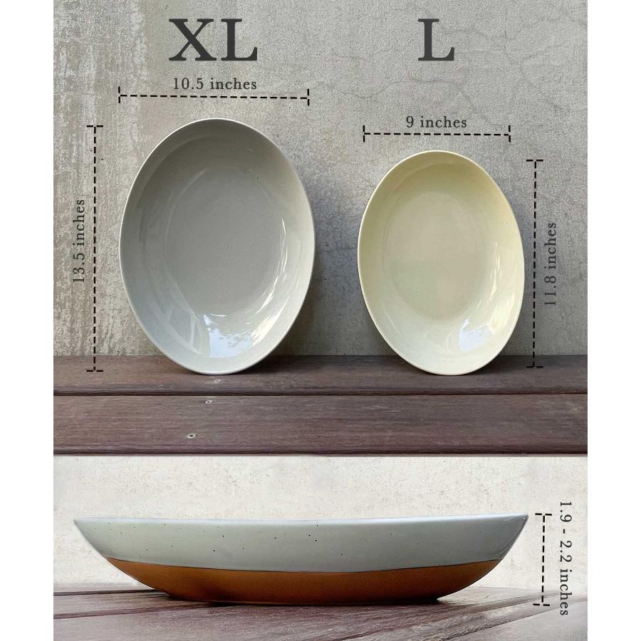 【並行輸入品】Mora Ceramic Large Serving Bowls  Set of 2 Oval Platters for Ente_3