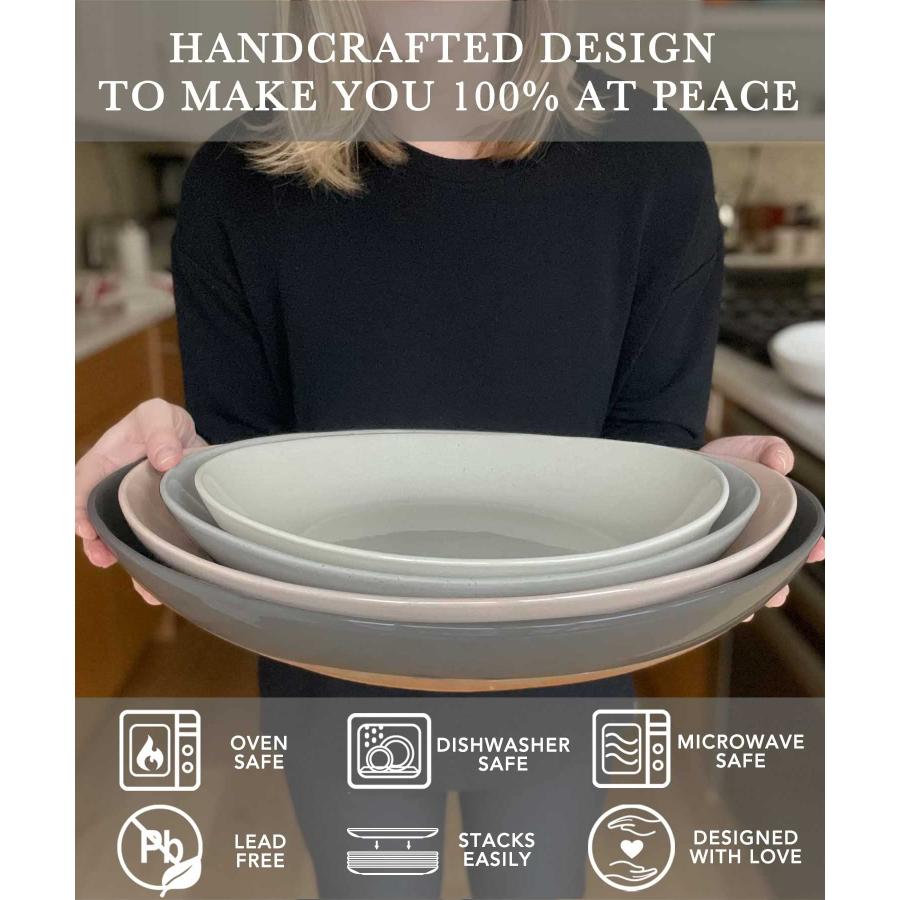 【並行輸入品】Mora Ceramic Large Serving Bowls  Set of 2 Oval Platters for Ente_9