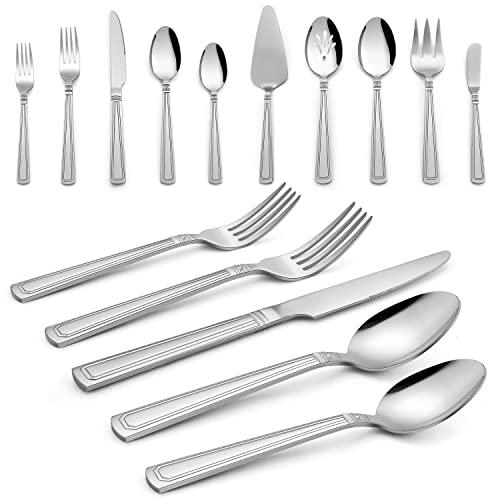 【並行輸入品】45 Piece Heavy Duty Silverware Set with Serving Utensils, HaWareの画像