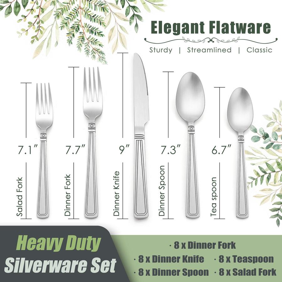 【並行輸入品】45 Piece Heavy Duty Silverware Set with Serving Utensils, HaWareの画像