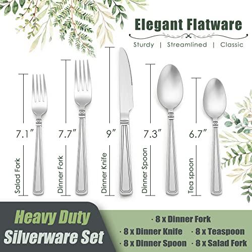 【並行輸入品】45 Piece Heavy Duty Silverware Set with Serving Utensils, HaWareの画像