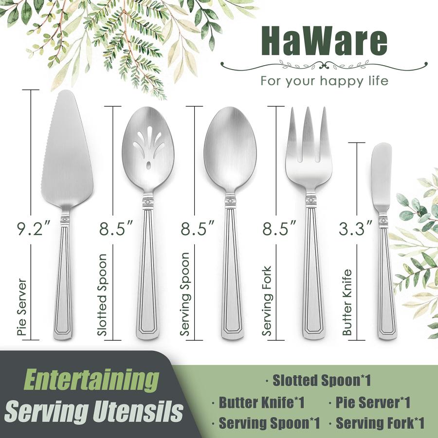 【並行輸入品】45 Piece Heavy Duty Silverware Set with Serving Utensils, HaWareの画像