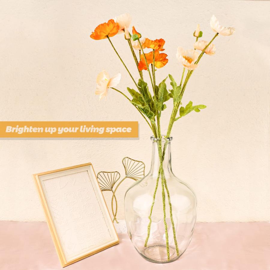 並行輸入品】PINIWON 大きな透明ガラス花瓶 高さ11.2インチ x 幅