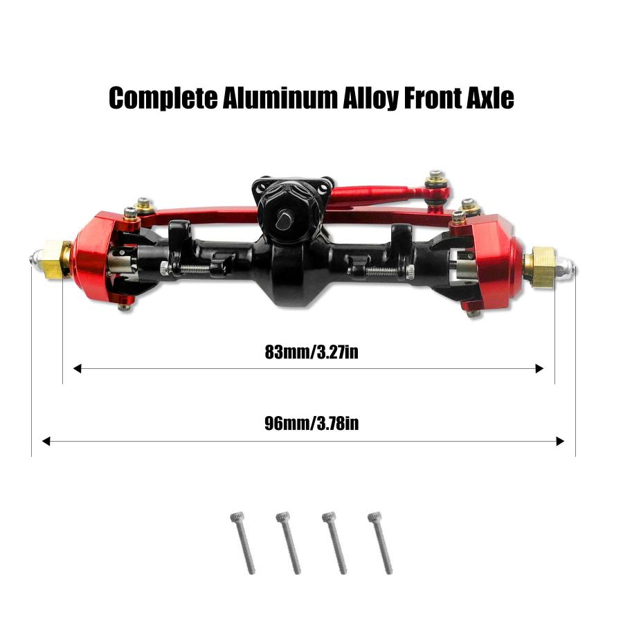 Axial SCX24 AXI90081 AXI0001 1/24 RCクローラーカー用 レッド Front Axle for A 並行輸入品｜allinone-d｜04