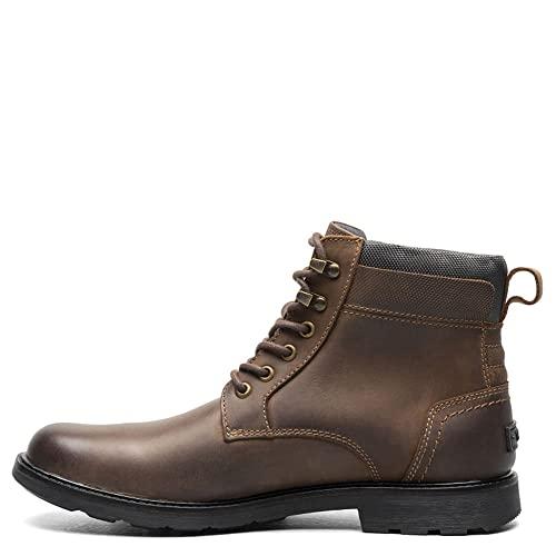NUNN BUSH - Chett | Nunn Bush メンズ 1912 プレーントゥ チャッカレース レザーブーツ スコッチガードディフェンダー付き, ブラウン, 9