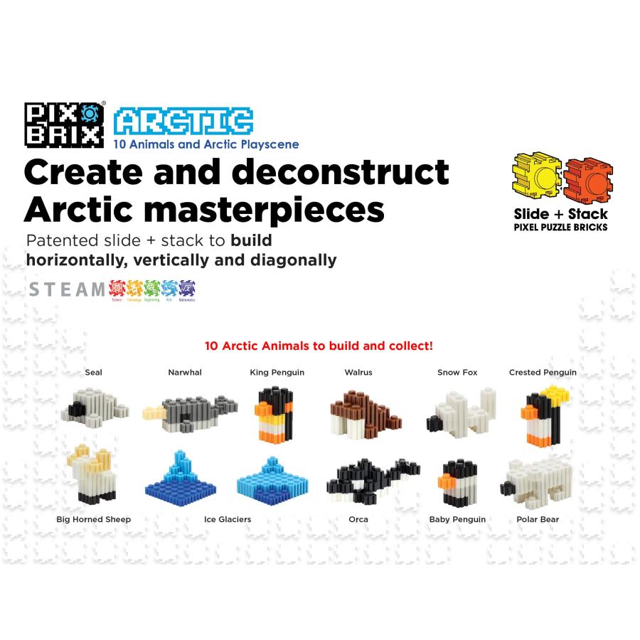 【並行輸入品】Pix Brix Pixel Art Puzzle Bricks Animals and Artic Pixel Plays_3