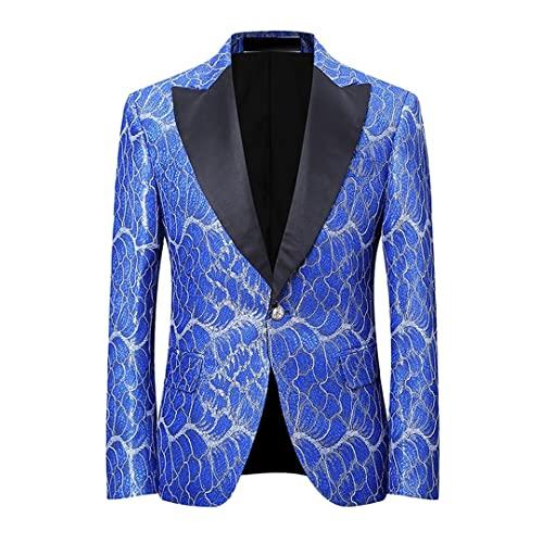 男性青赤印刷花婿ブレザーブレストパーティードレスジャケットプラス6xl Red 6xl Men Blue Red Printing 並行輸入品｜allinone-d｜05