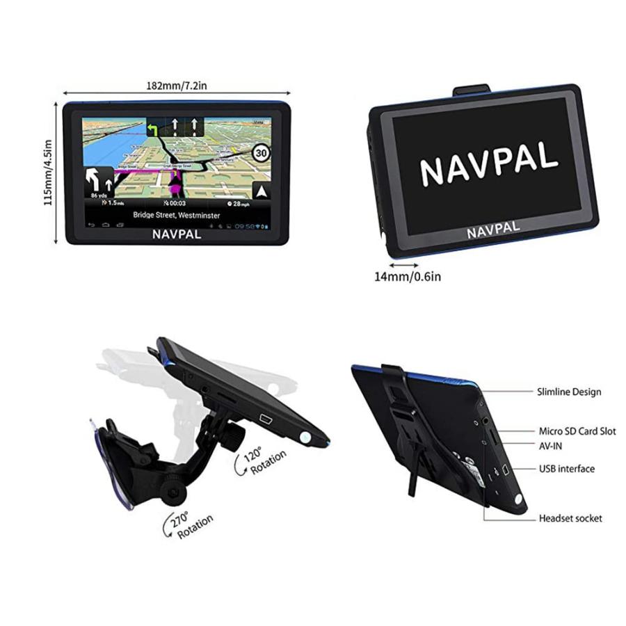 【並行輸入品】GPSナビゲーション 車 貨物自動車 貨物自動車 HGV LGV Motorhome 7in SATナビゲーション 黒いこと ブラケ