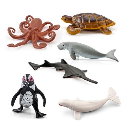 ペンギン 爬虫類 魚フィギュア ケース入り 並行輸入品】ミニ海の動物フィギュア 海 水中生き物 動物