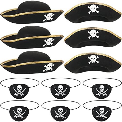 【並行輸入品】Sratte 12 Pieces Halloween Pirate Hat Pirate Hat for Kids Skull