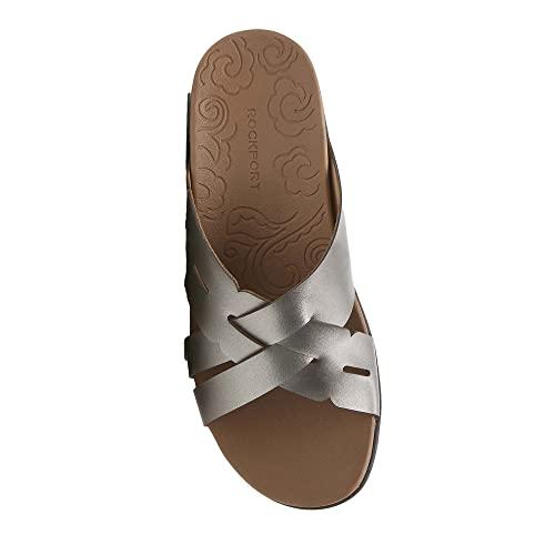 並行輸入品】Rockport レディース スライドサンダル, ピューター, 9.5