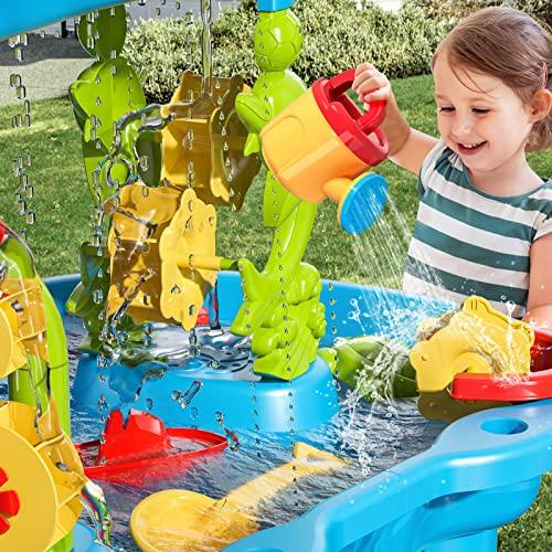 【並行輸入品】TEMI Kids Sand Water Table , 3 Tier Sand Table and Rain Showersの画像