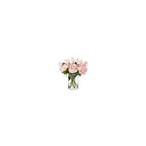 【並行輸入品】Enova 花瓶付き造花 アレンジメント、花瓶にフェイクフラワー、人工リアルタッチチューリップとフェイクシルクピオニーフラワーの花_2