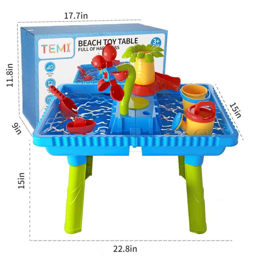 【並行輸入品】子供用砂型ウォーターテーブル ビーチ用 アクティビティ感覚プレイテーブルおもちゃ 3~5歳の幼児向け ウォーターアクティビティテー_3