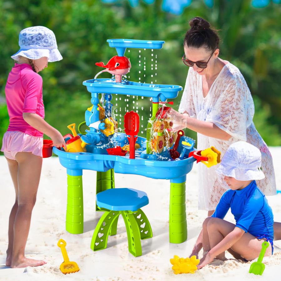 【並行輸入品】Lucky Doug Kids Sand Water Table for Toddlers, 3 Tier Sand and Wの画像