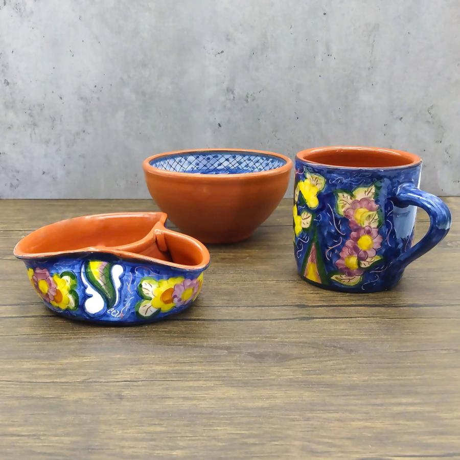 【並行輸入品】Handmade Hand Painted Portuguese Pottery Olive Dish with Pit Hol_6