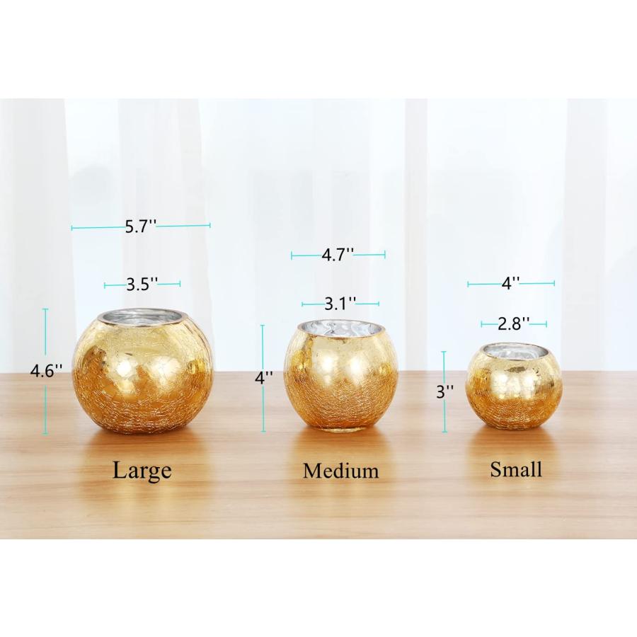 並行輸入品】6個セット きらめく花瓶 ひび模様 ゴールド花瓶