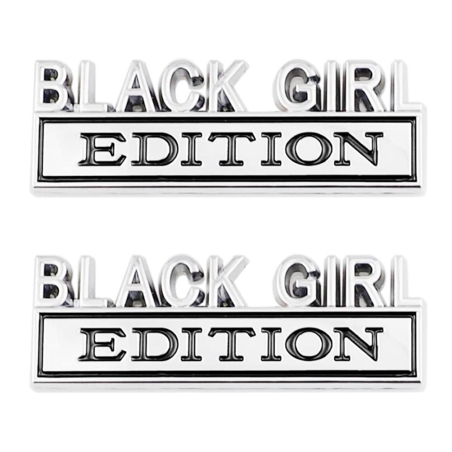 【並行輸入品】CARRUN 2 Pcs Black Girl Edition Emblem Car Side Rear Front Hood | 