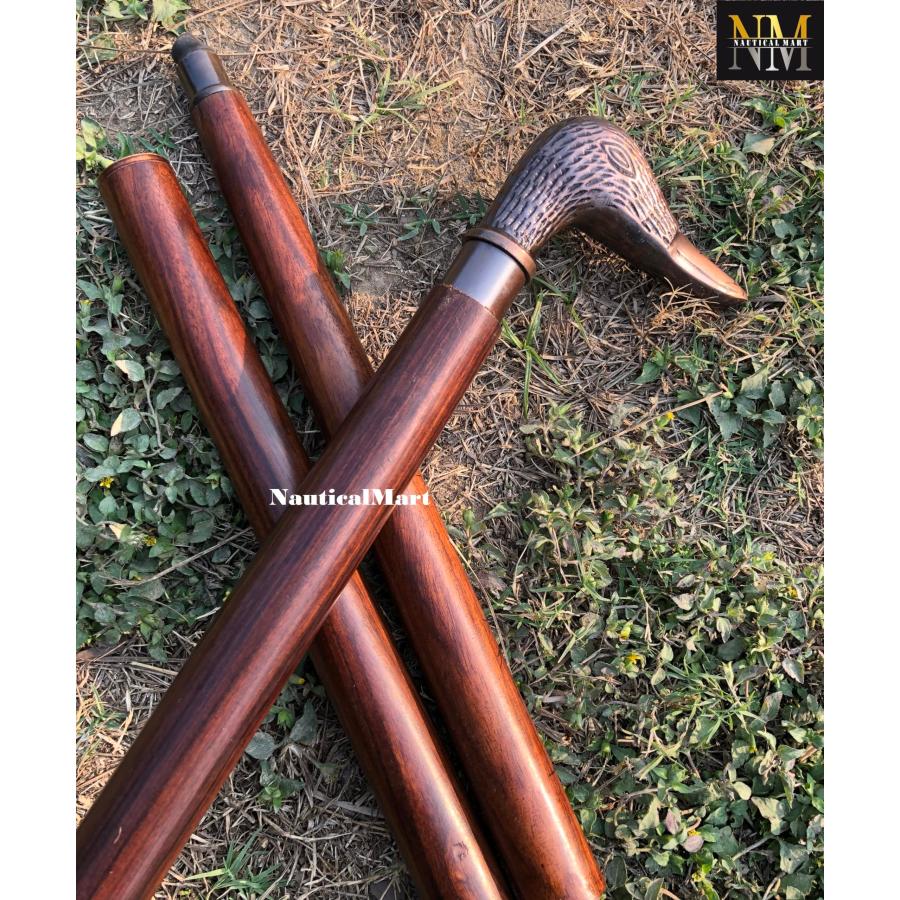 並行輸入品】アヒルの頭 真鍮 アンティークハンドル 木製