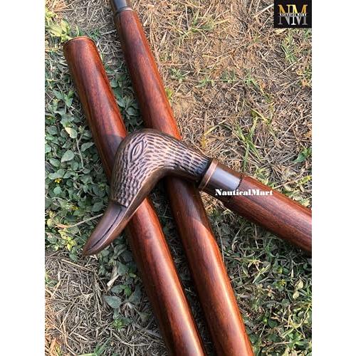 並行輸入品】アヒルの頭 真鍮 アンティークハンドル 木製