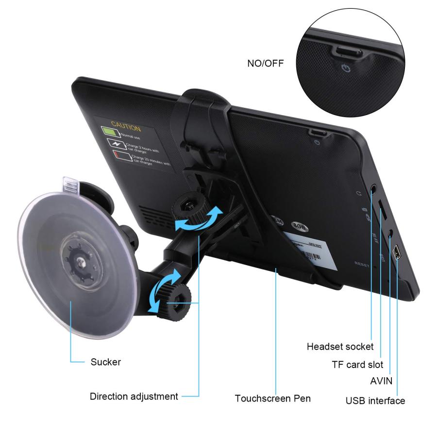 【並行輸入品】GPS Navigation for Car， 2024 Map 7 inch Touch Screen Car GPS， Vo_9