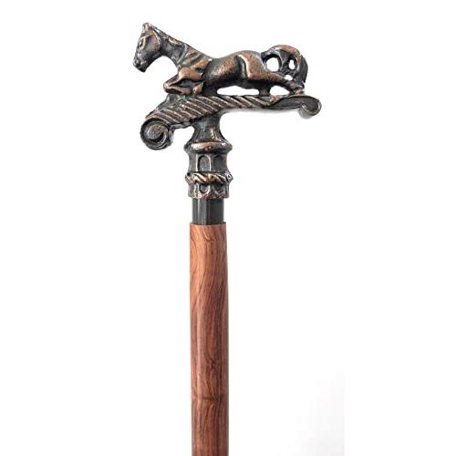 馬の頭デザイン アンティークスティック 並行輸入品】アンティークソリッド真鍮 馬 ウォーキングスティック 馬