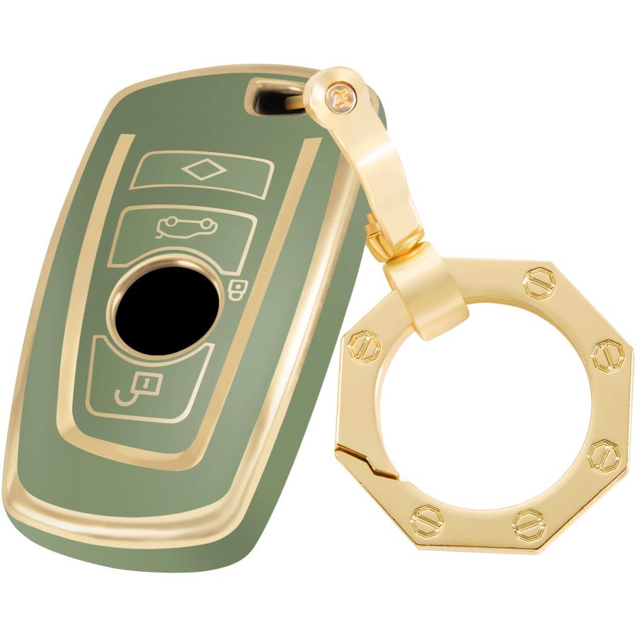 【並行輸入品】BMWキーフォブカバーシェルケースは、BMW X1 X2 X3 X5 X6 X7とシリーズ1 2 3 4 5 6 7 8 ゴールド | 