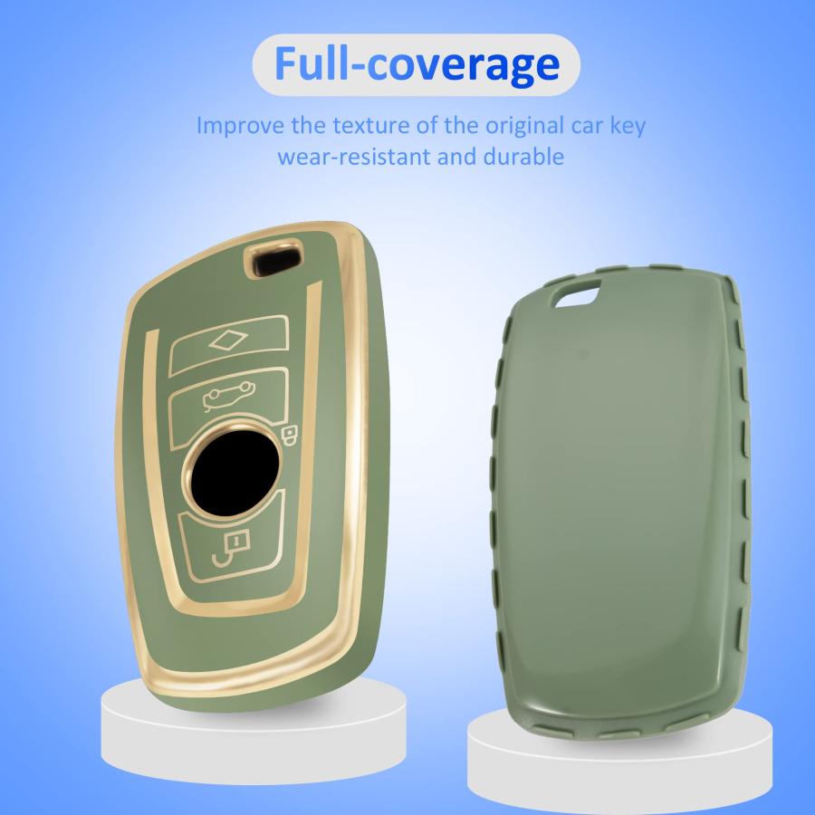 【並行輸入品】BMWキーフォブカバーシェルケースは、BMW X1 X2 X3 X5 X6 X7とシリーズ1 2 3 4 5 6 7 8 ゴールド |  | 06