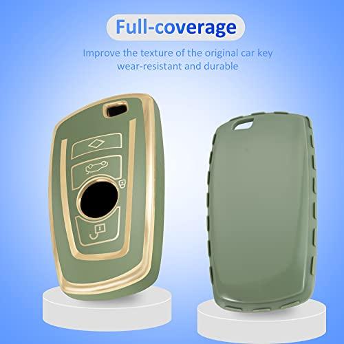 【並行輸入品】BMWキーフォブカバーシェルケースは、BMW X1 X2 X3 X5 X6 X7とシリーズ1 2 3 4 5 6 7 8 ゴールド |  | 07