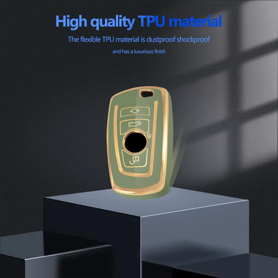 【並行輸入品】BMWキーフォブカバーシェルケースは、BMW X1 X2 X3 X5 X6 X7とシリーズ1 2 3 4 5 6 7 8 ゴールド |  | 09