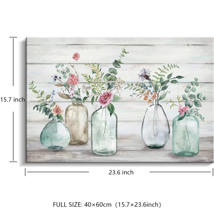 並行輸入品】Creoate 花束 花瓶入り キャンバスウォールアート バス